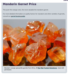 Mandarin-Granat Wertführer